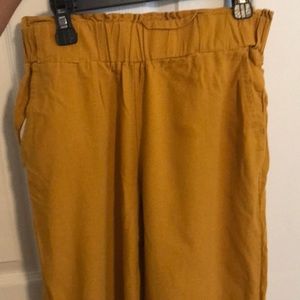 Synched flared yellow pants